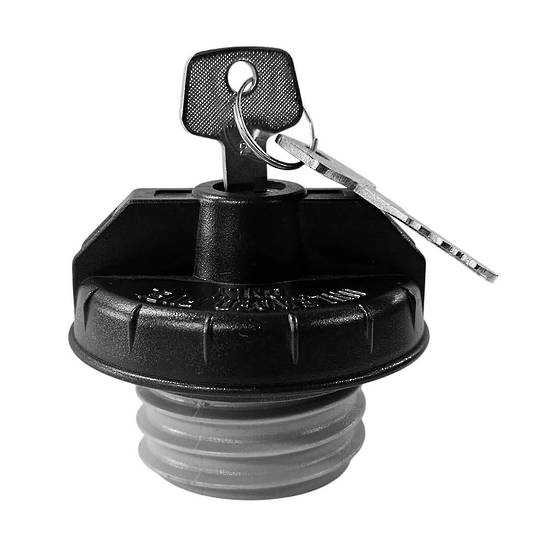 2" Fuel Cap Plastic Lockable - Small Black Plain - 45mm OD - Unleaded Only